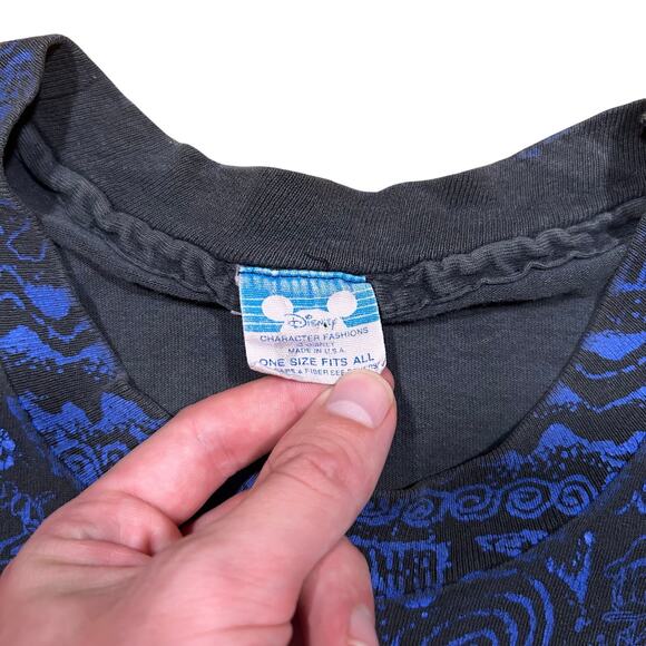 Vintage 90s Mickey Mouse All Over Print Single Stitch T-Shirt AOP USA - Picture 3 of 4